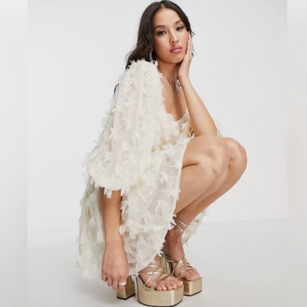 Sister Jane | scoop neck mini dress in textured white | NWT | XL